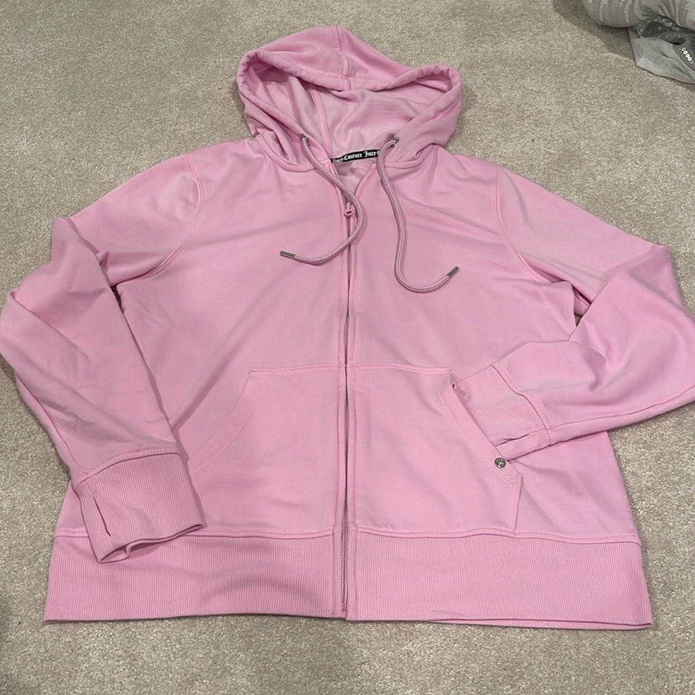 Juicy Couture Sport Barbie  Pink Hoodie Zip Up Sweatshirt Size L Valentine